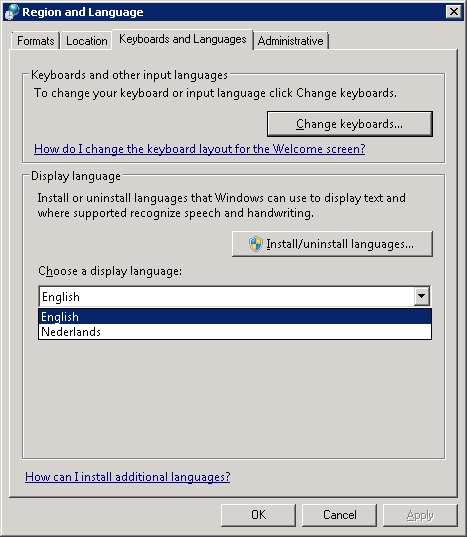 multilingual user interface windows 7